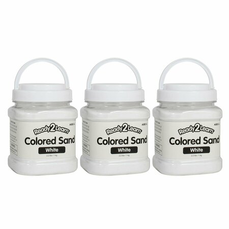 READY 2 LEARN Colored Sand, White, 2.2 lb. Jar, 3PK CE10110